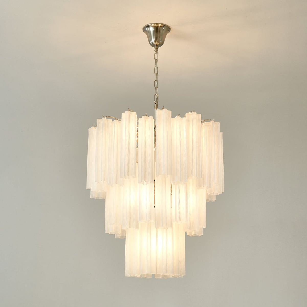 Frosted Mist Glass Tube Chandelier for Modern Interiors