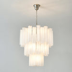 Frosted Mist Glass Tube Chandelier for Modern Interiors
