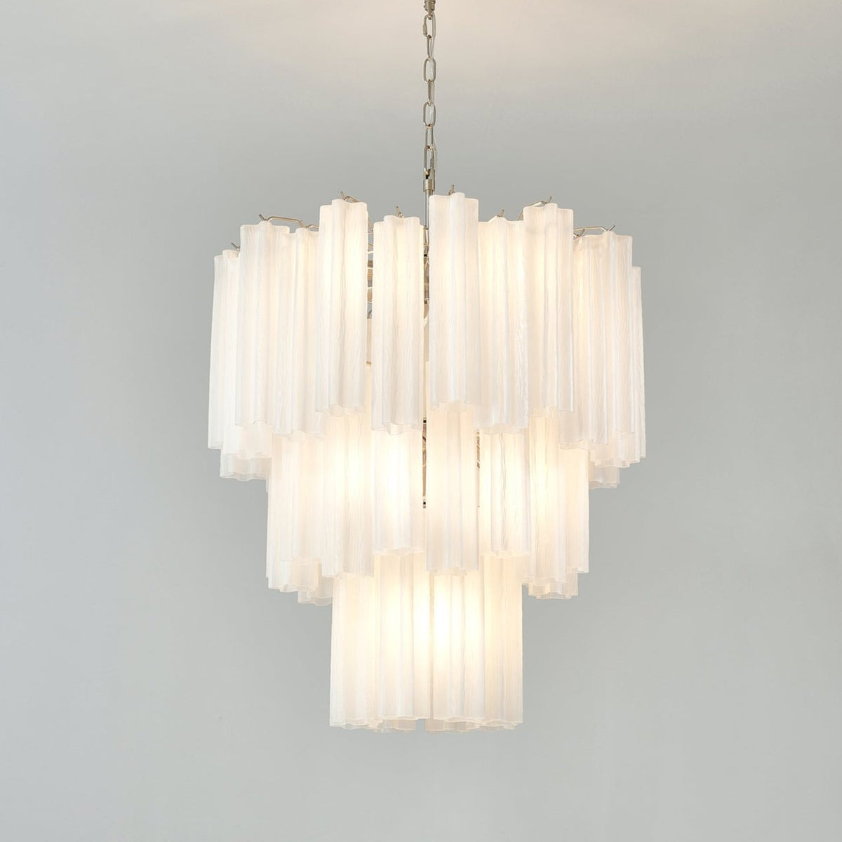 Frosted Mist Glass Tube Chandelier for Modern Interiors