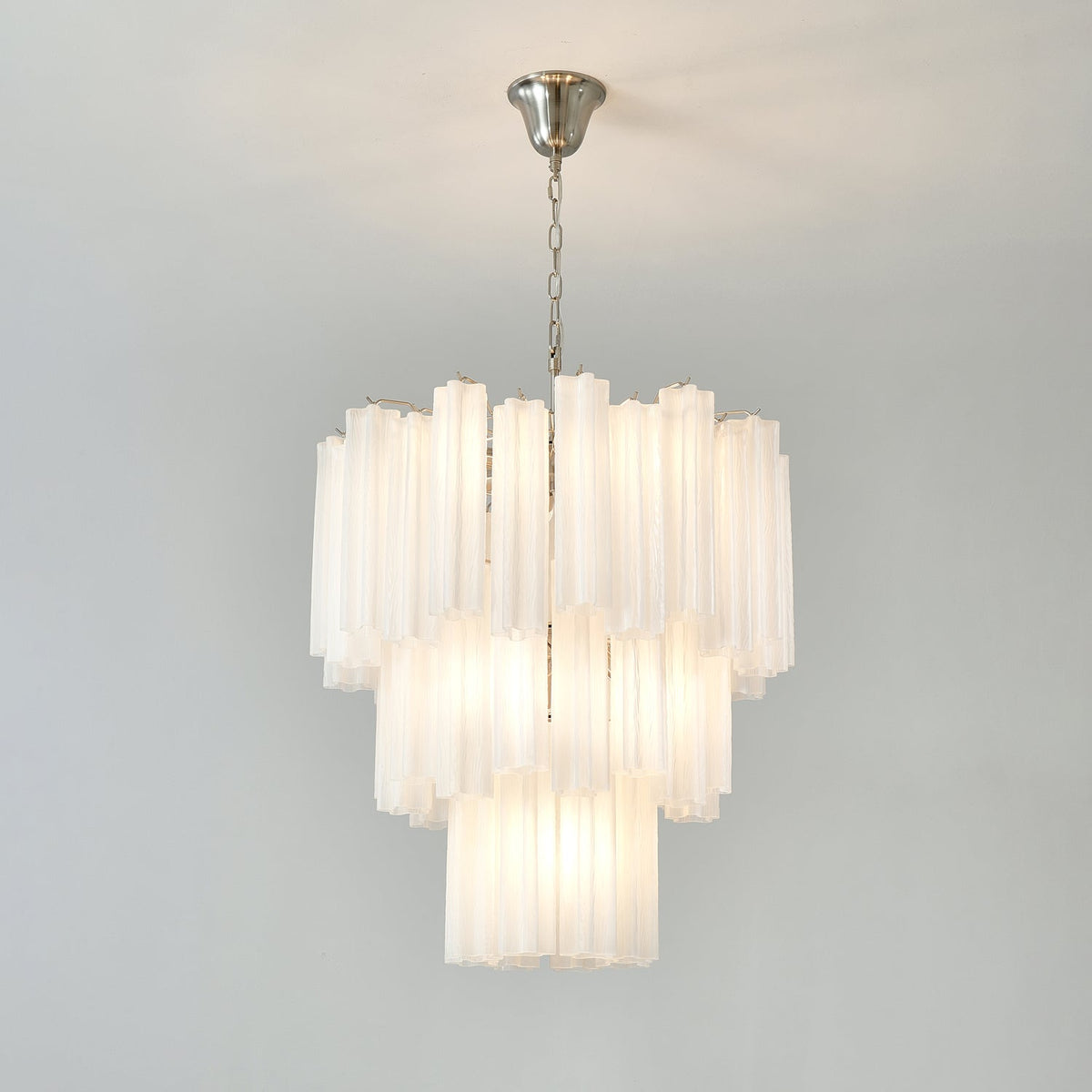 Frosted Mist Glass Tube Chandelier for Modern Interiors