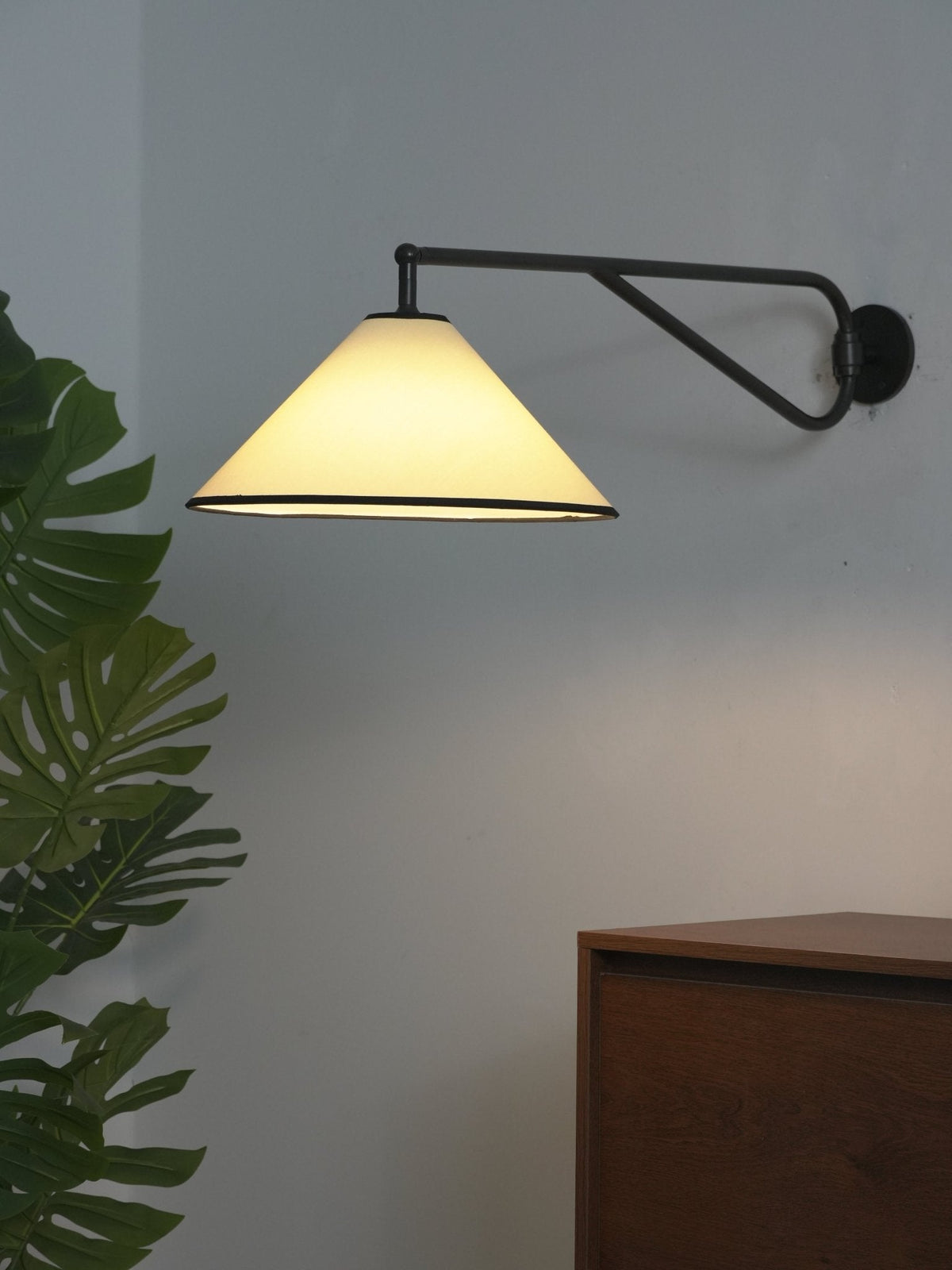 Vellora Swing Wall Lamp – Modern Articulating Sconce with Fabric Shade