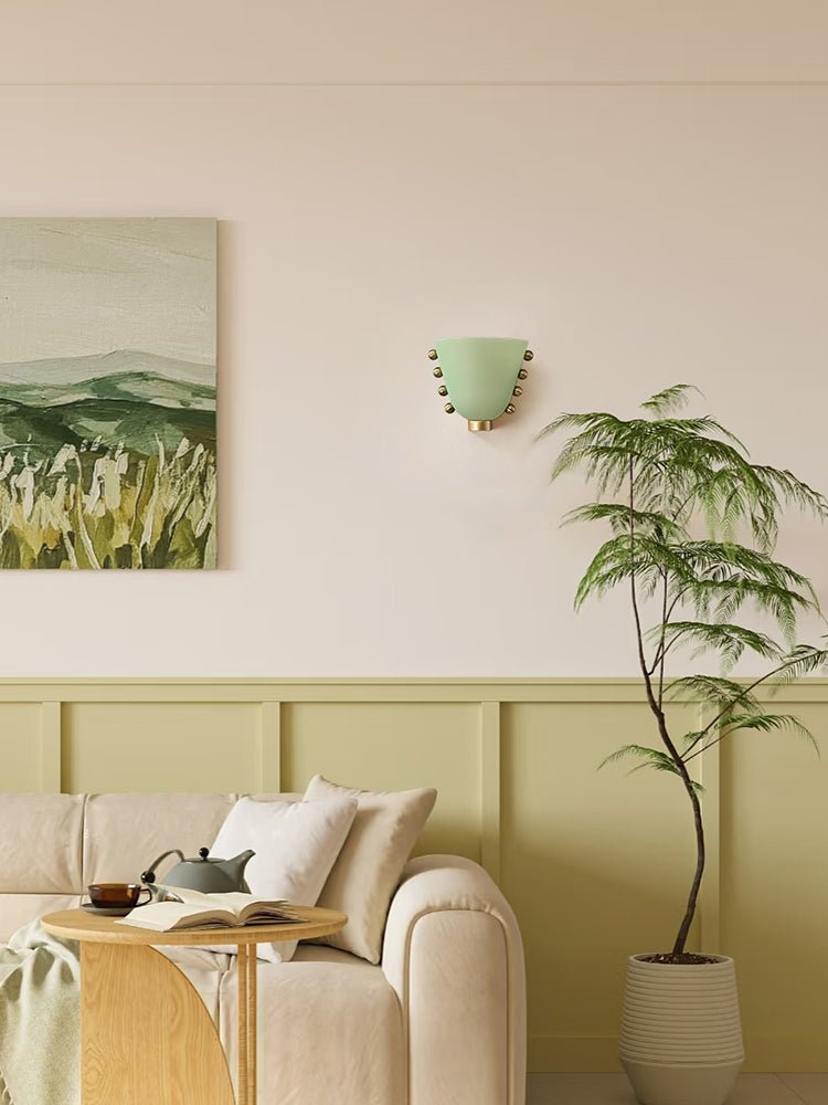 Velora Sculptural Wall Sconce in Matte Gold with Glass Shade