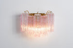 Eloria Glass Wall Sconce — Tiered Fluted Glass, Gold Frame