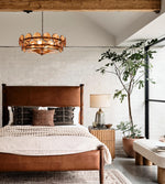Solaris Disc Glass Chandelier – Two-Tier Gold & Murano-Style Glass Pendant