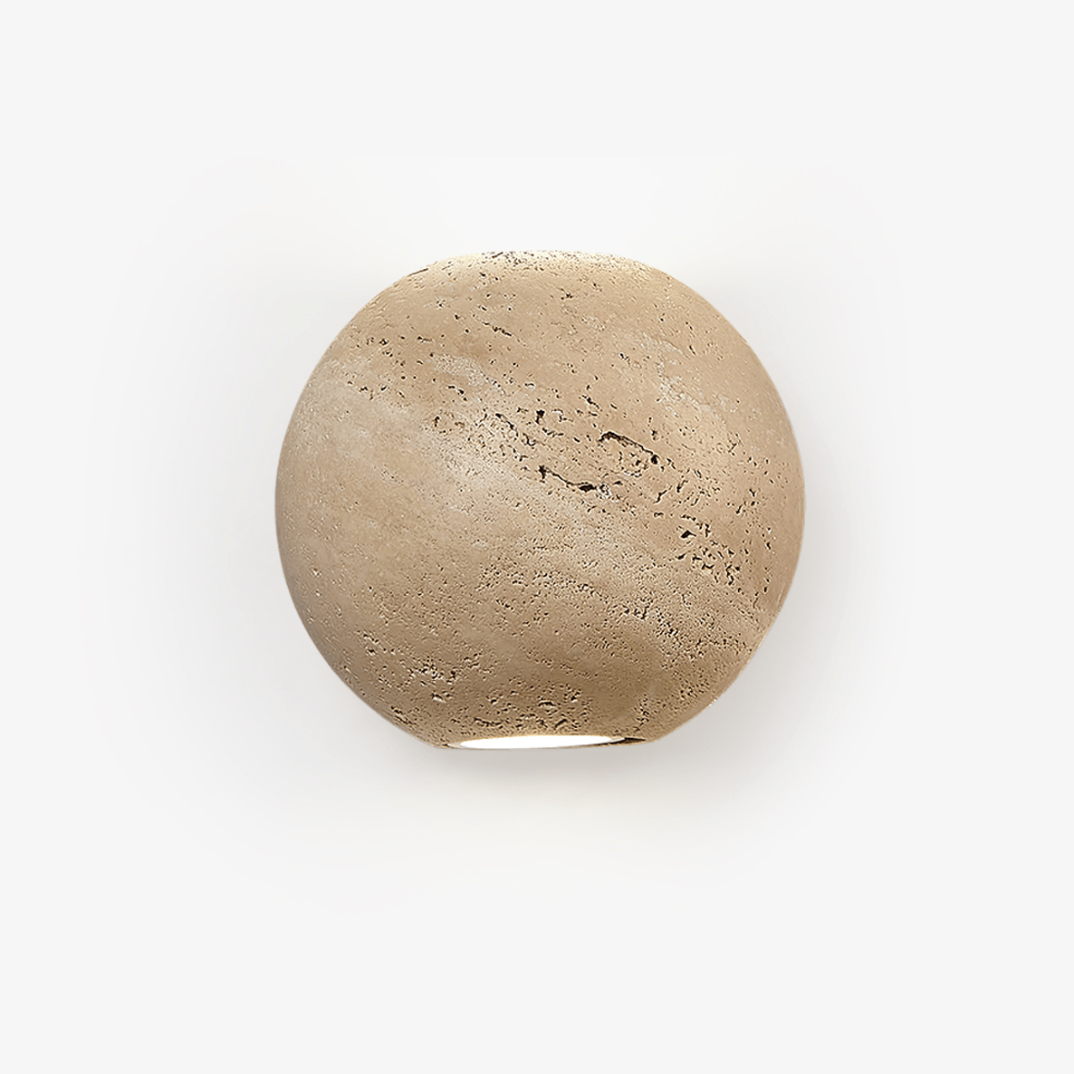 Travertine Globe Wall Sconce – Natural Stone Ambient Lighting