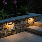 Minimalist Outdoor LED Step Light in Sand Gray Aluminum