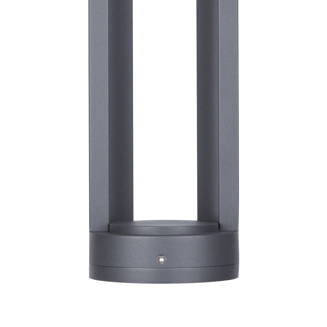 Modern Outdoor Bollard Light – Sand Gray Die-Cast Aluminum Garden Lamp