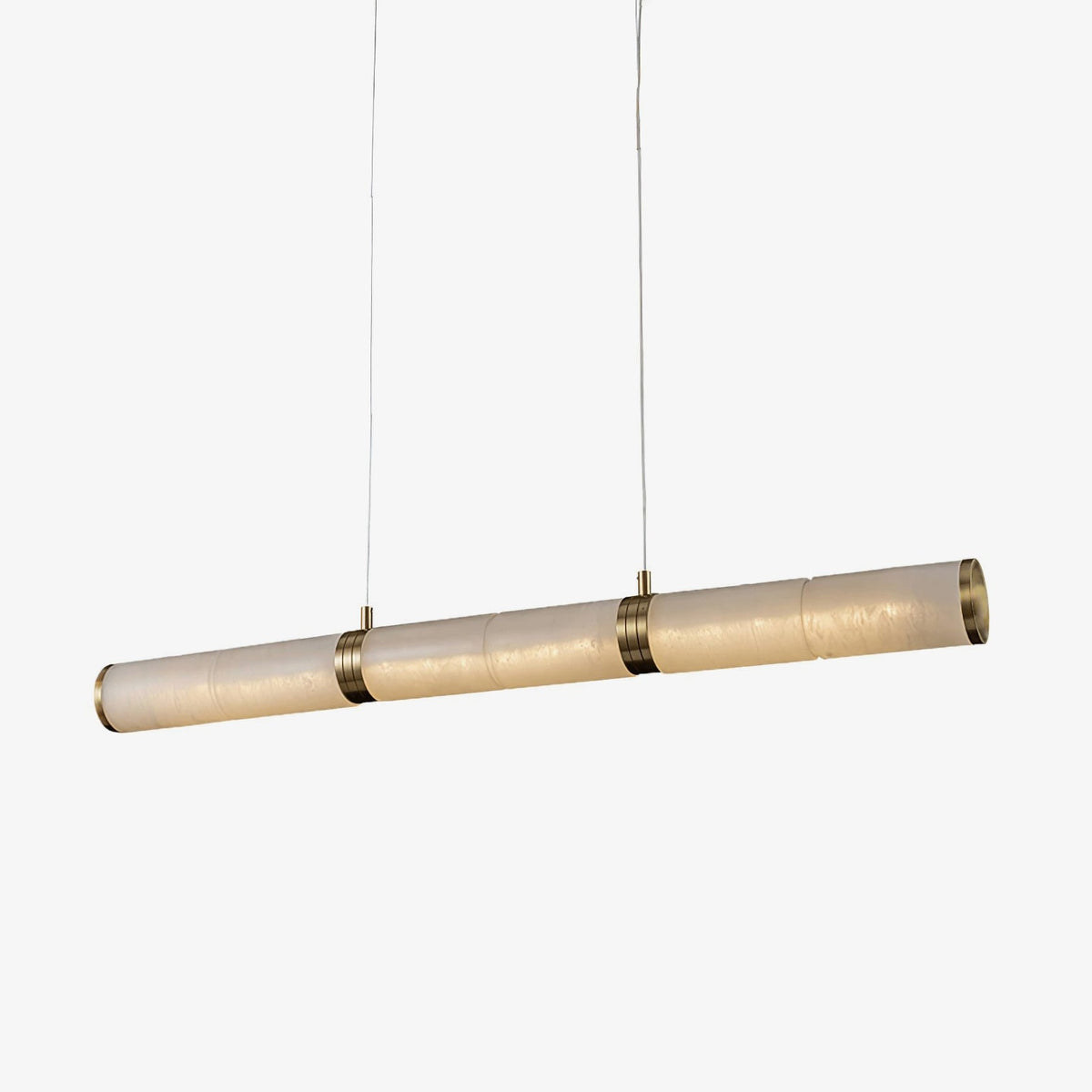 Alabaster Beam Linear Pendant Light in Brass for Modern Interiors