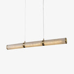 Alabaster Beam Linear Pendant Light in Brass for Modern Interiors
