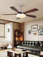 Lunet Ceiling Fan Light with LED, Modern Wooden Blades, 42" & 52" Options