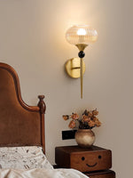 Isabelle Ribbed Glass Wall Sconce in Gold or Black