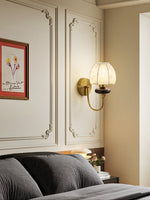 Amelie Floral Wall Sconce – Vintage-Inspired Fabric Shade, Gold or Black Finish