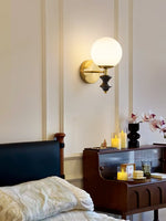 Elodie Globe Wall Sconce — Modern Brass & Glass Wall Light for Bedroom, Living Room