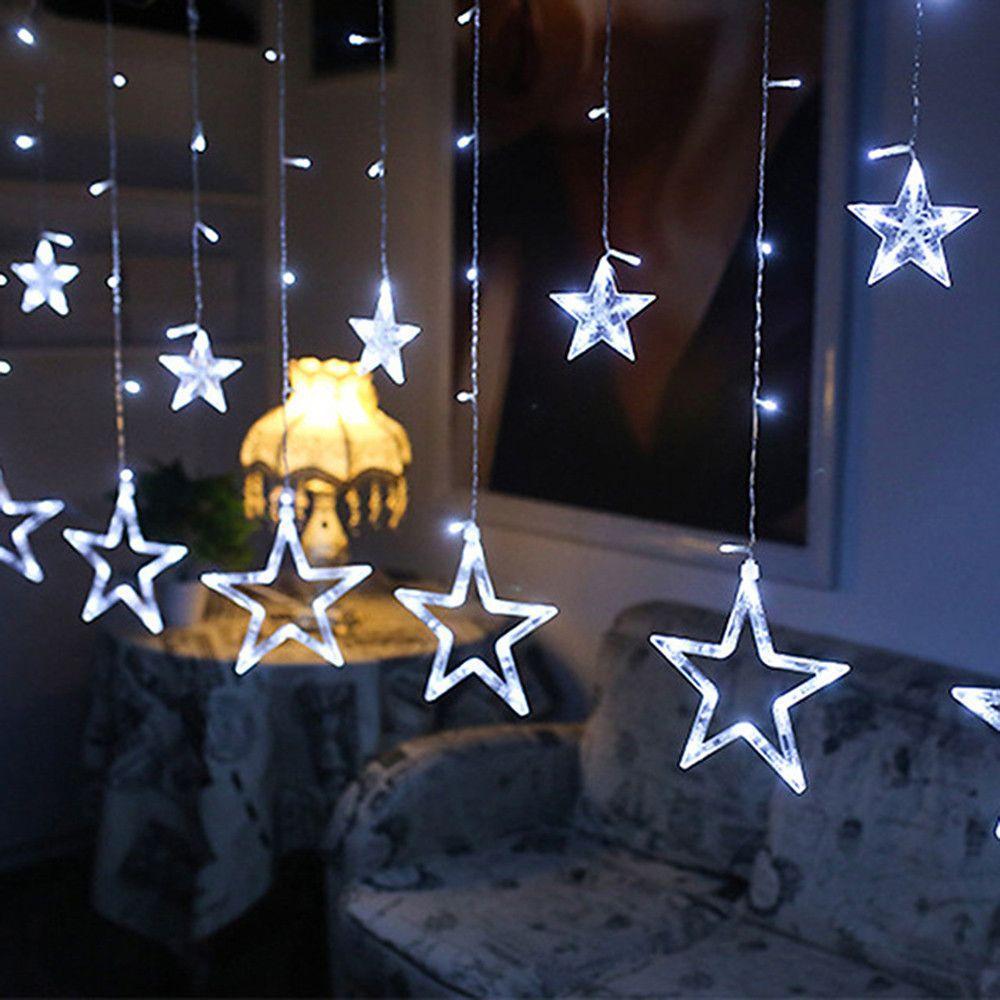 Stellar Cascade LED Curtain Lights – 8.2ft Acrylic Star String Lighting for Indoor & Outdoor Ambiance