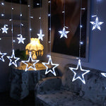 Stellar Cascade LED Curtain Lights – 8.2ft Acrylic Star String Lighting for Indoor & Outdoor Ambiance