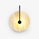 Luminous Horizon Wall Sconce in Yellow Travertine with Black Metal Accent