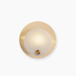 Lumen Alabaster Wall Sconce in Gold with White Alabaster Shade