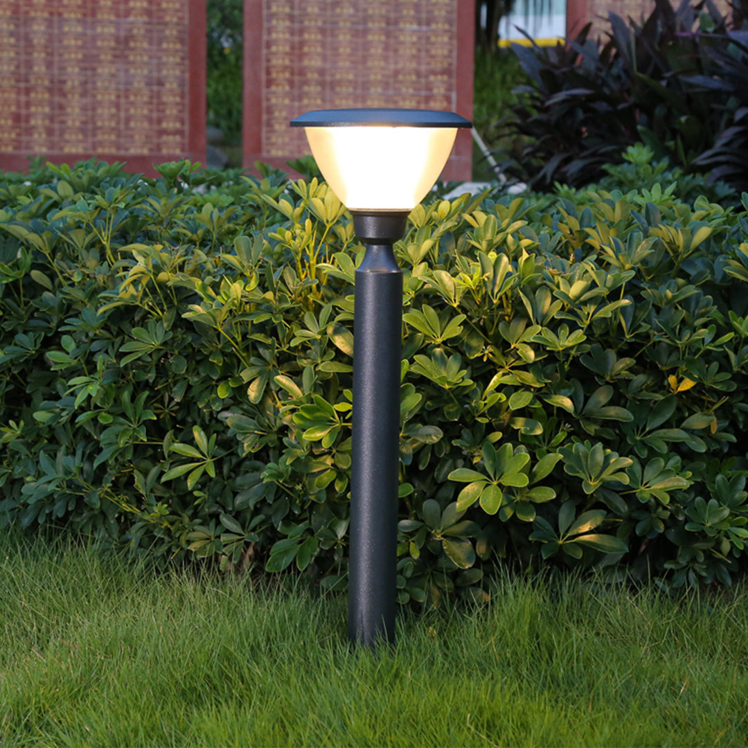 Modern Outdoor Bollard Light in Black Aluminum for Pathways and Courtyards