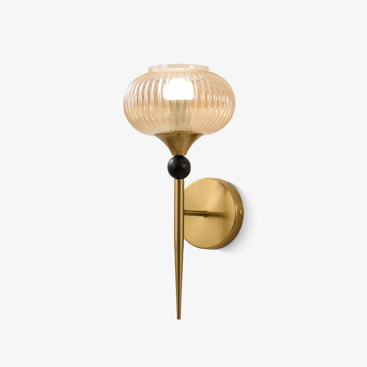 Isabelle Ribbed Glass Wall Sconce in Gold or Black
