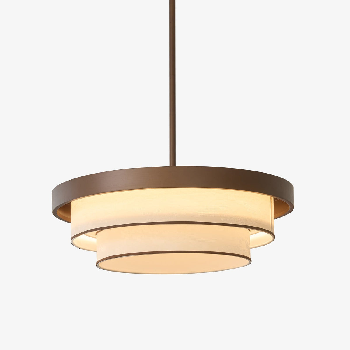 Auralyn Pendant Light – Sculptural Fabric Shade with Bronze Accents