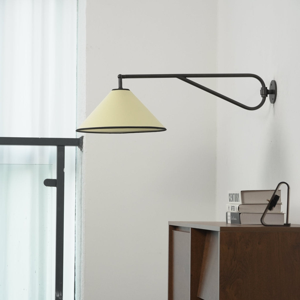 Vellora Swing Wall Lamp – Modern Articulating Sconce with Fabric Shade