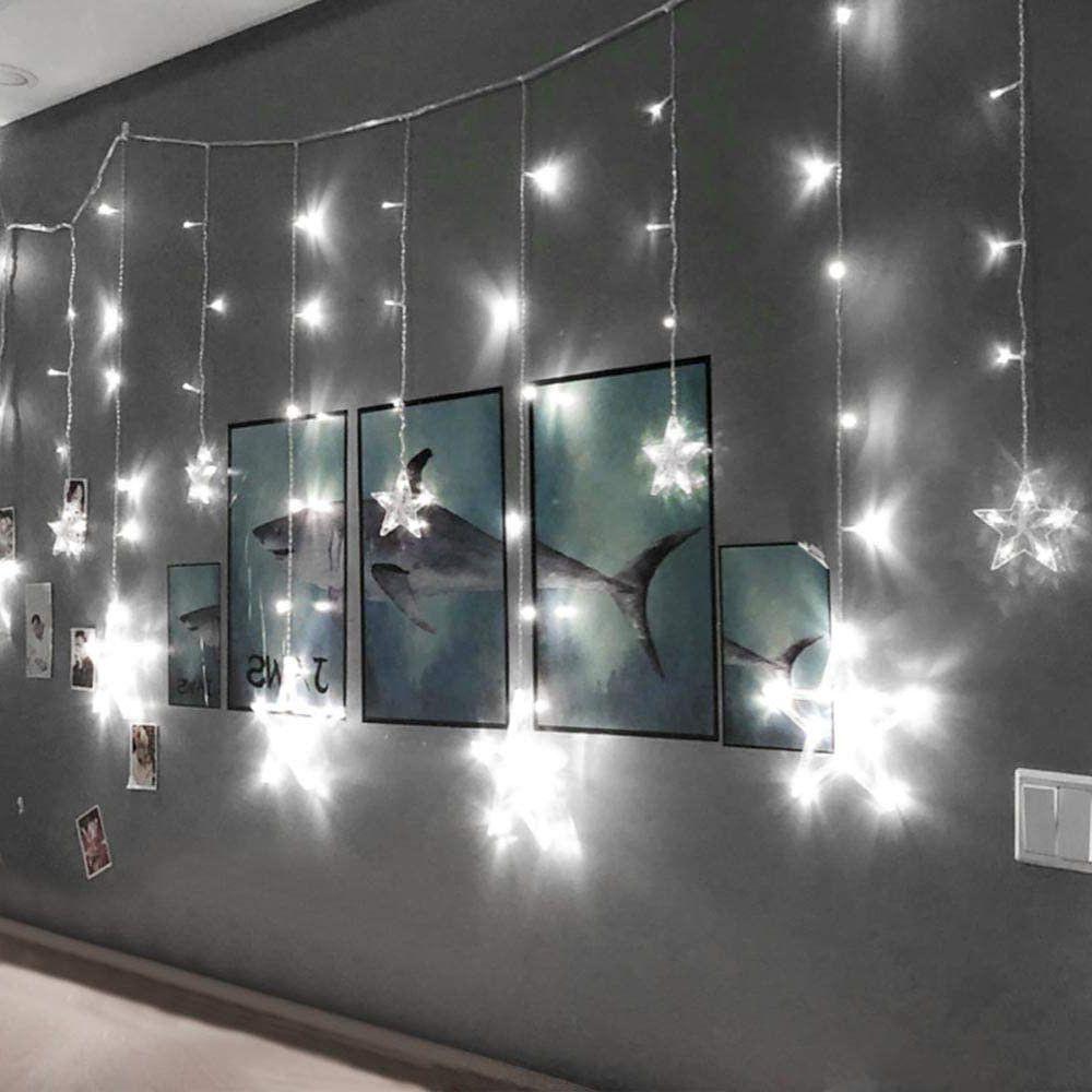 Stellar Cascade LED Curtain Lights – 8.2ft Acrylic Star String Lighting for Indoor & Outdoor Ambiance