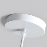 White 1 Light Nordic Metal Cone Pendant Light With Wood Top