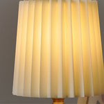 Wood Column Table Lamp With Pleated Empire Lampshade