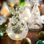 Lumière Céleste Glass Angel LED Table Lamp – Ethereal Night Light for Modern Interiors