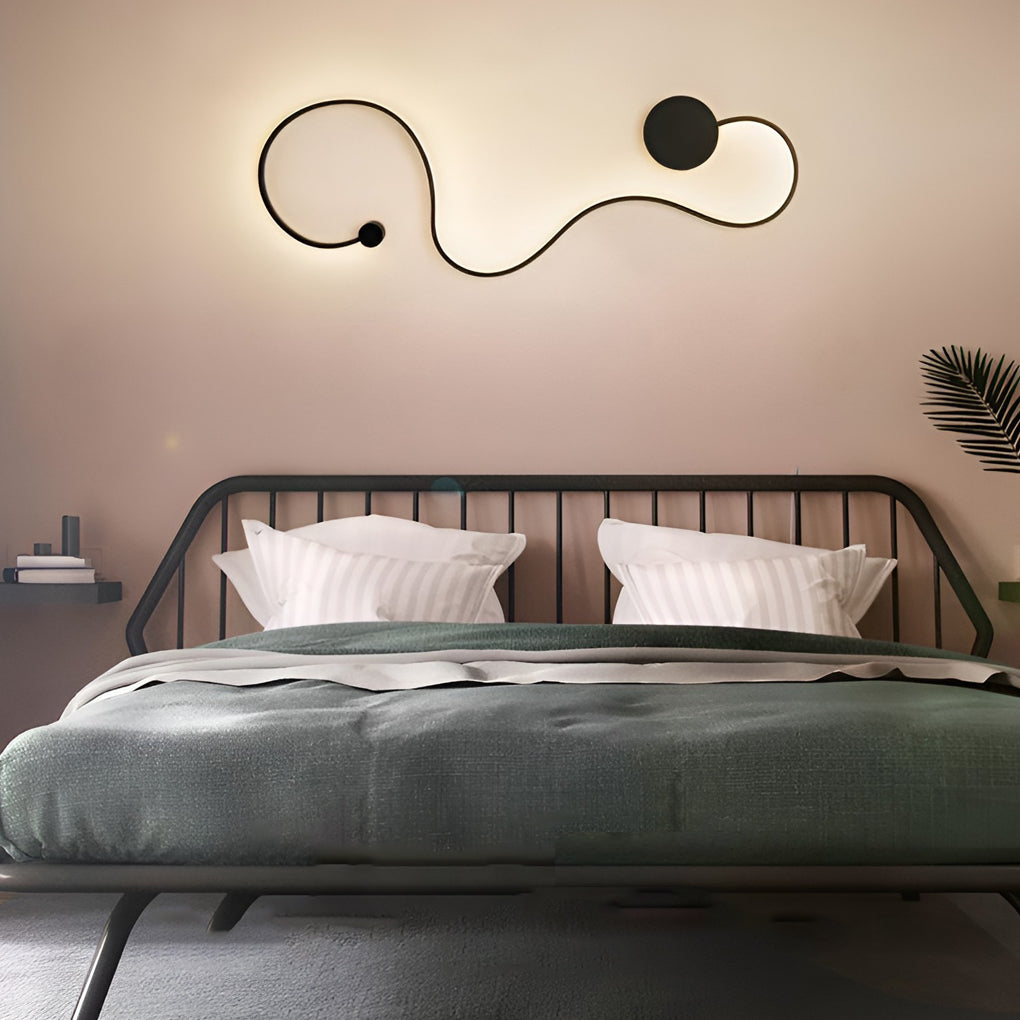 Creative Long Curved Linear Led Modern Wall Sconce Lighting Wall Light Wall Lamp