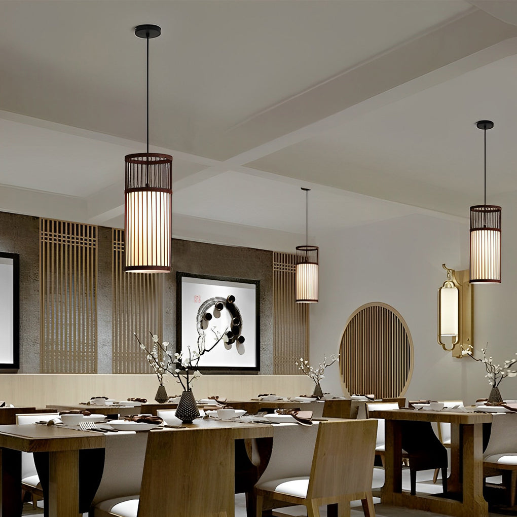 Artisan Bamboo LED Pendant Light – Handwoven Minimalist Hanging Lamp for Modern Interiors