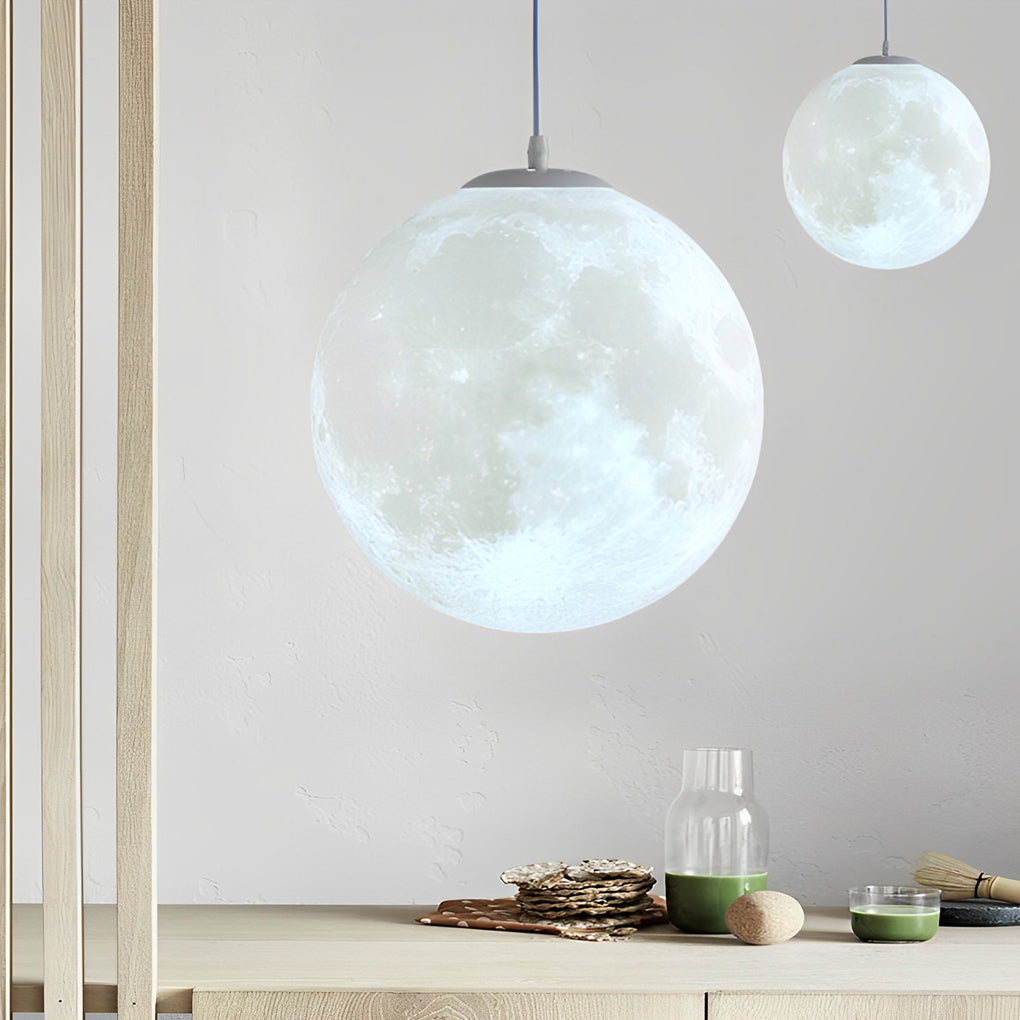 Lunar Sphere Pendant Light — Modern Moon-Inspired Ceiling Lamp
