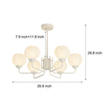 6 Flowers Round Bell Orchid Three Step Dimming Modern Hanging Lights Fixture