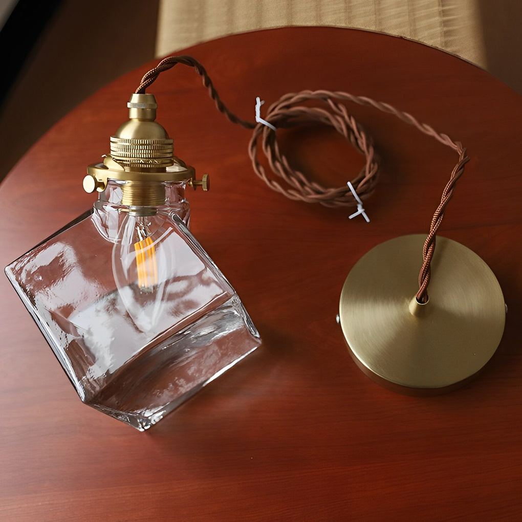Square Glass Modern Pendant Light Ha076358
