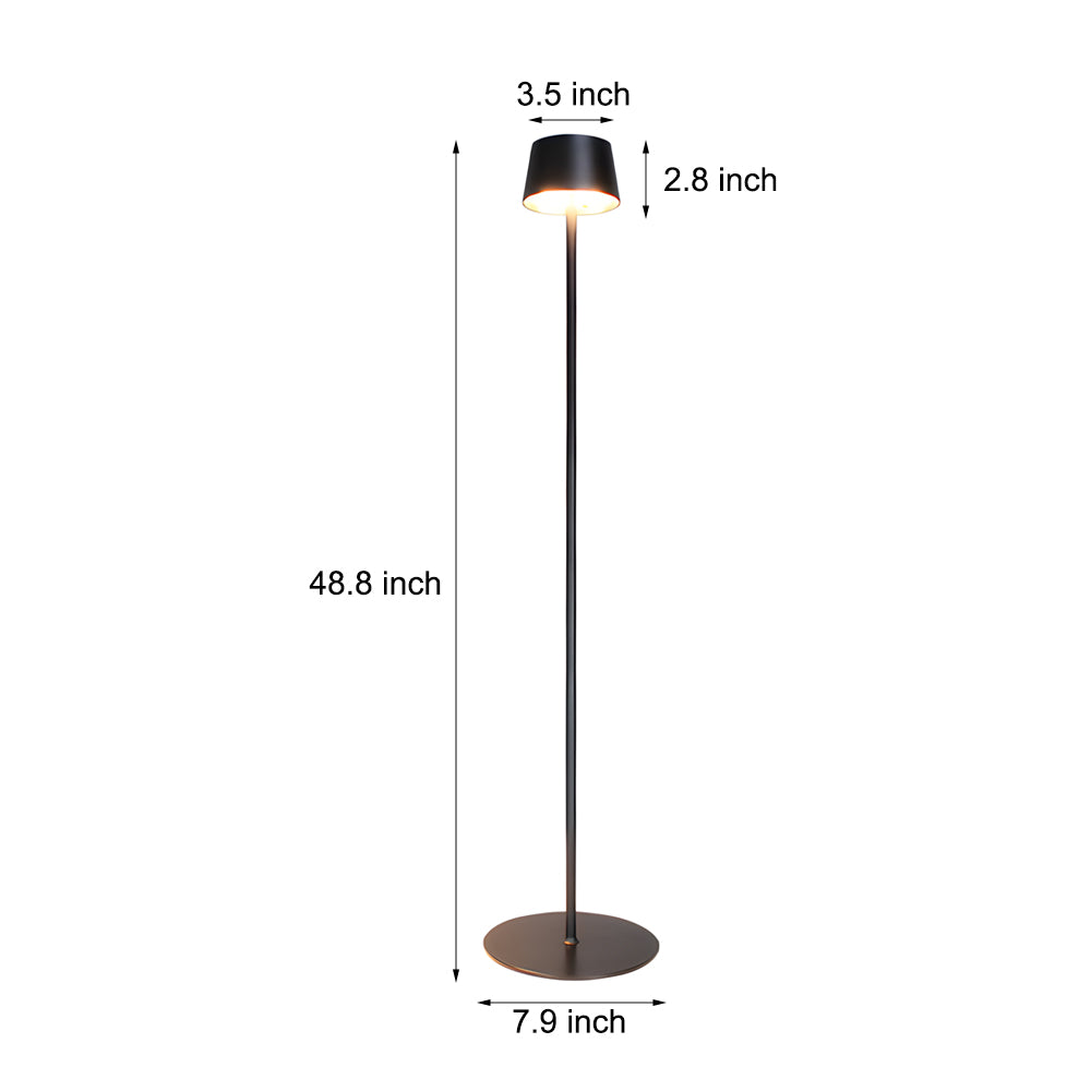 48 8 In Black Touch Dimming Led Rechargeable Floor Lamp