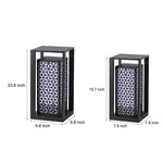 Vintage Galvanized LED Pathway Lights with Floral Lampshade for Garden and Courtyard