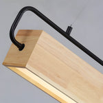 Wooden Led Dining Pendant Light Rectangle