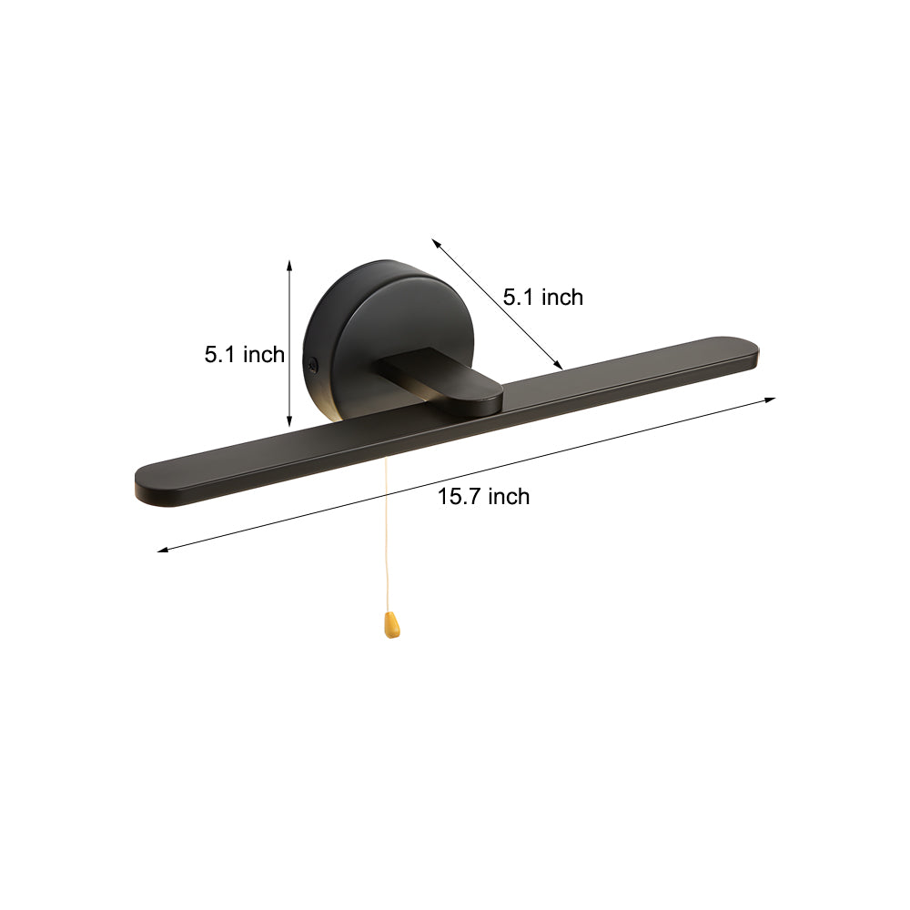15 74 Modern Led Linear Vanity Lights With Pull Rope Switch Bathroom Lighting In Black Bronze