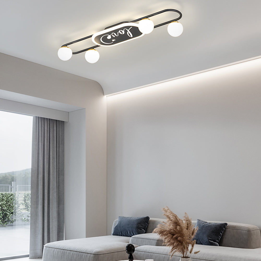 4 6 8 Round Acrylic Balls Three Step Dimming Modern Ceiling Light Fixture