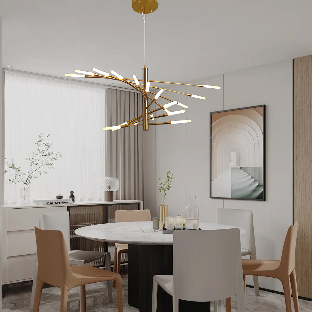 Aurelia Spiral LED Chandelier in Gold or Black