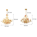French Luxury Ceramic Pink Roses Chandeliers 6 8 Light Candlelight Pastoral Charm