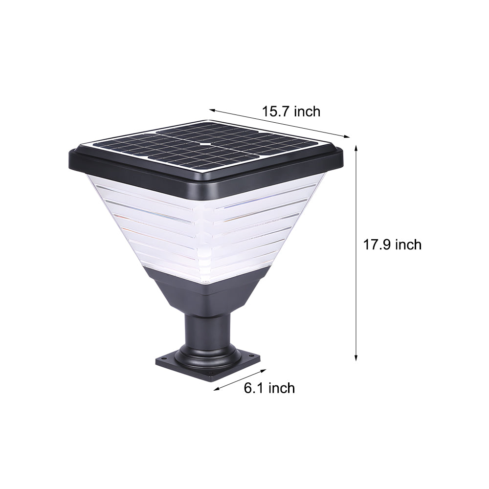 Black Square Solar Led Pier Mount Post Light