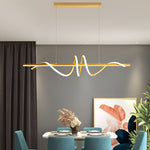 Nordic LED Linear Chandelier with Stepless Dimming for Modern Dining and Kitchen Spaces