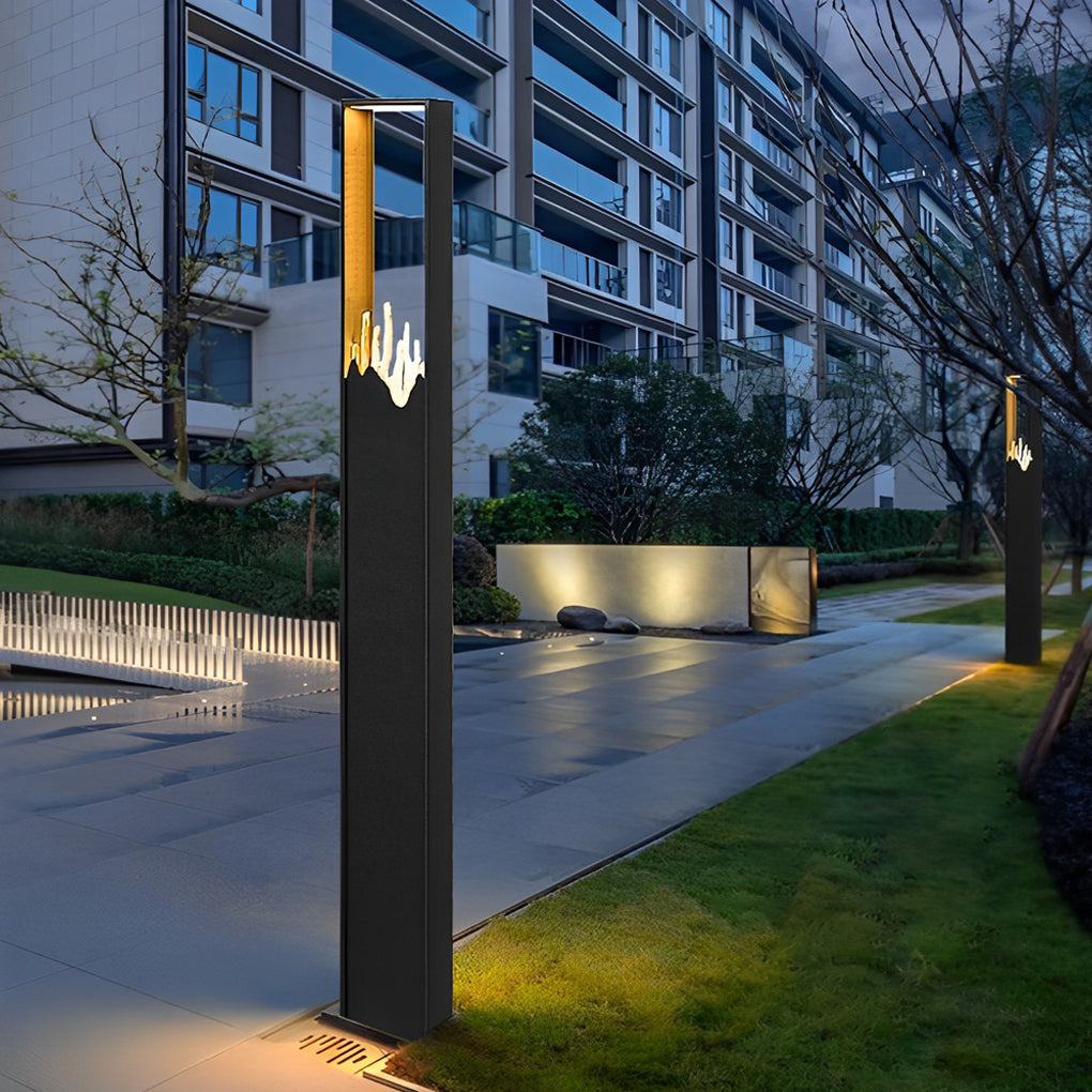Modern Rectangular Glass LED Pathway Lights for Elegant Outdoor Spaces