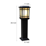 Black Solar Pathway Bollard Lights with Three-Step Dimming for Modern Outdoor Spaces