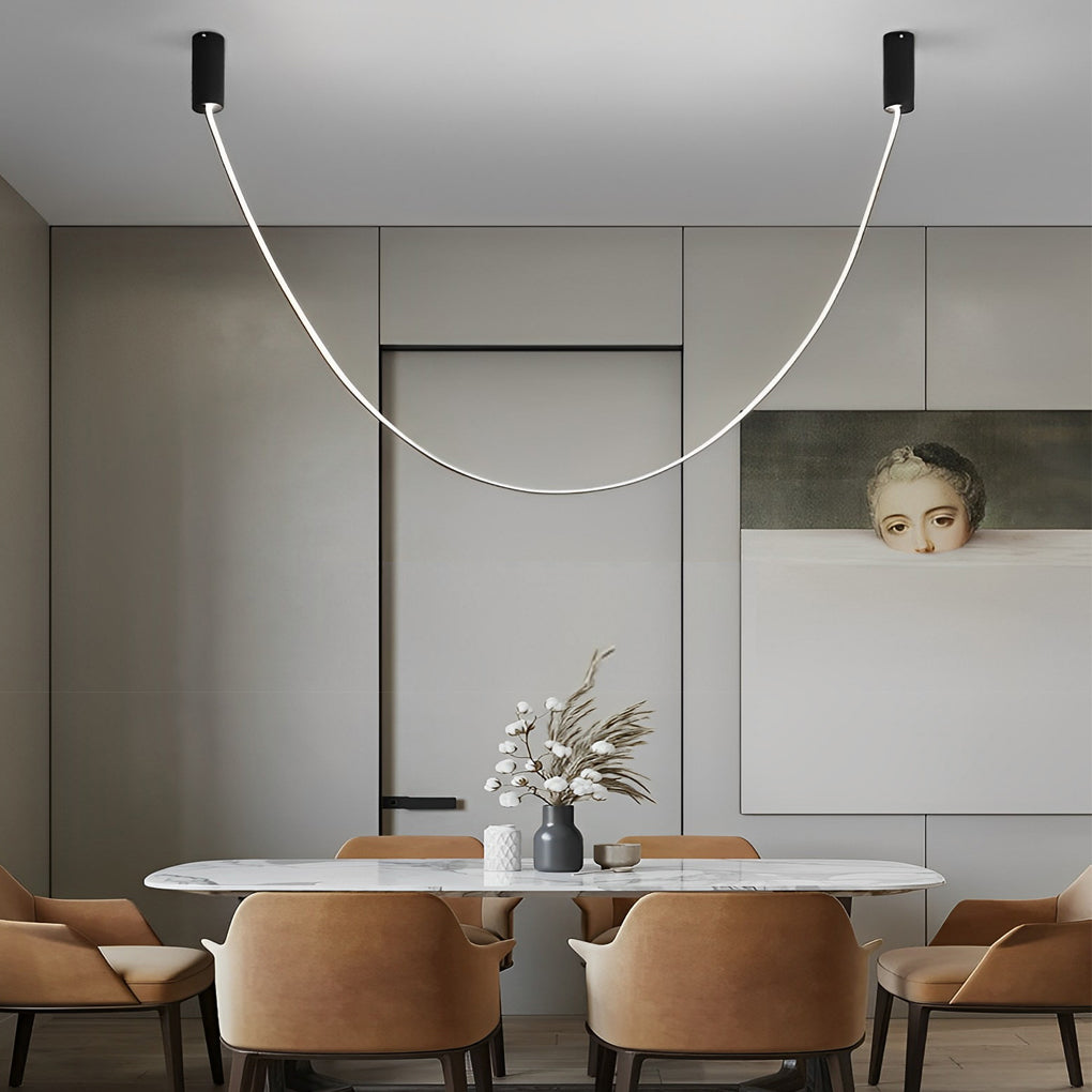 Flexible Long Leather Belts Pendant Light Ha082620