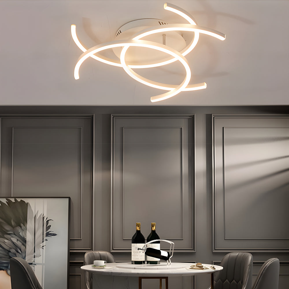 Personality Lines Led Dimmable With Remote Control Modern Ceiling Light Fixture Li002744