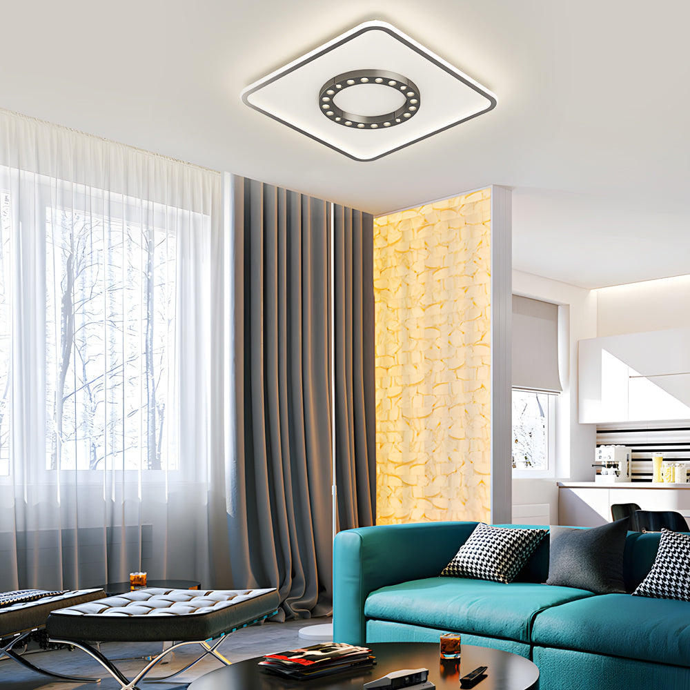 Square Round Led Anti Glare 3 Step Dimming Modern Ceiling Lights Fixture