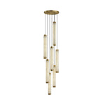 Aria Alabaster Pendant Light – Modern Brass LED Chandelier for Dining Room & Foyer