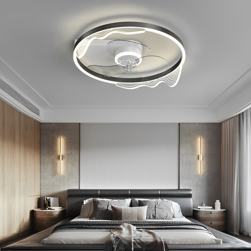 Round Modern Bladeless Ceiling Fans Ha082733
